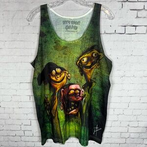 Let’s Rage! Green Black Medium Men’s Tank Top Ed Edd Eddy Bath Salts